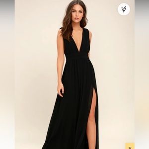 Black, Maxi, V-Neck, Lulu’s dress